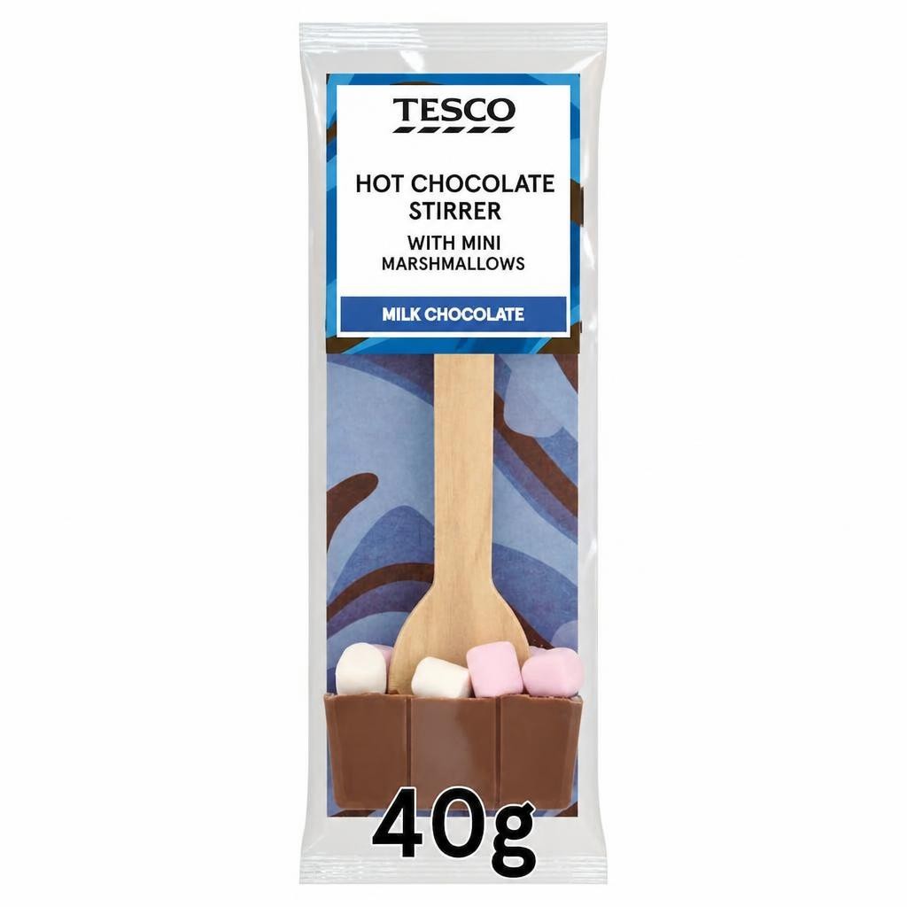 Tesco Hot Chocolate Stirrer with Mini Marshmallows 40g