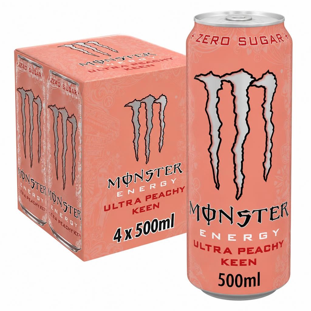 Monster  Energy Ultra Peachy Keen Zero Sugar 4x500ml
