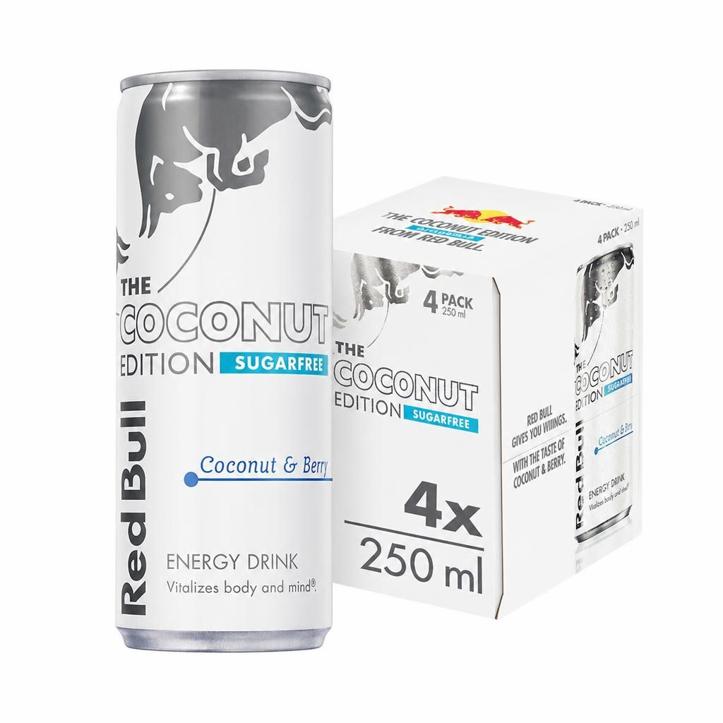 Red Bull Sugar Free Coconut Edition Energy Drink 4 x 250ml