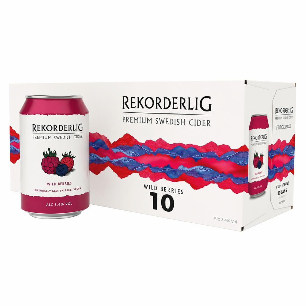 Rekorderlig Wild Berries Premium Fruit Cider Can 10 x 330ml