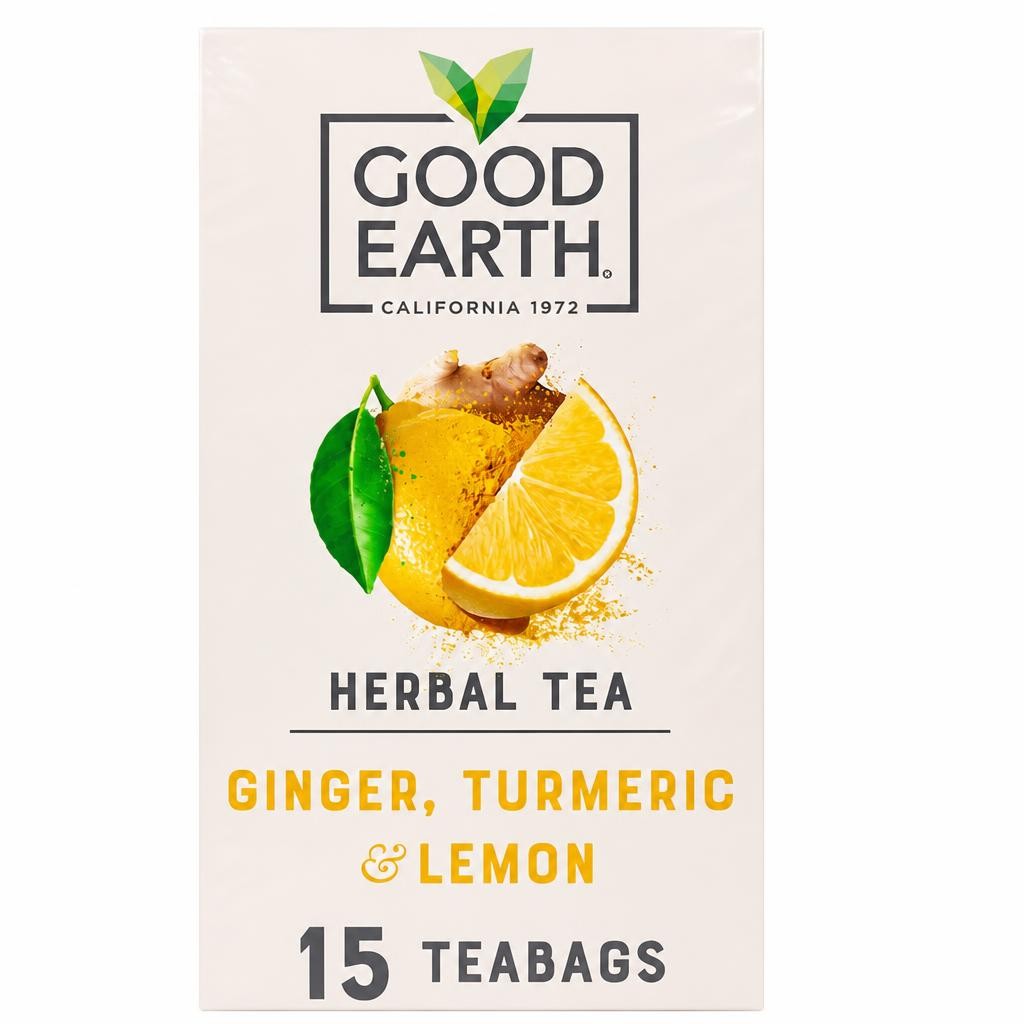 Good Earth Herbal Tea Lemon, Ginger & Turmeric 15 Tea Bags 42g