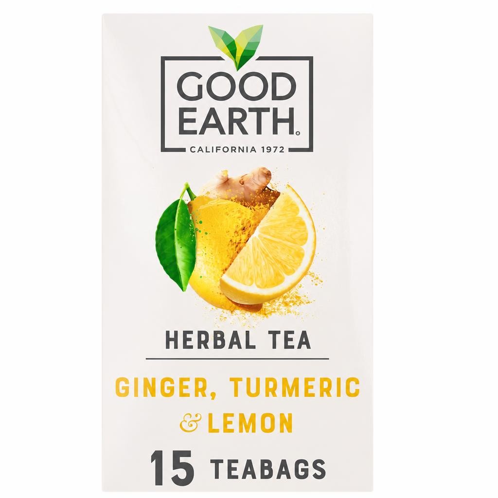 Good Earth Herbal Tea Lemon, Ginger & Turmeric 15 Tea Bags 42g