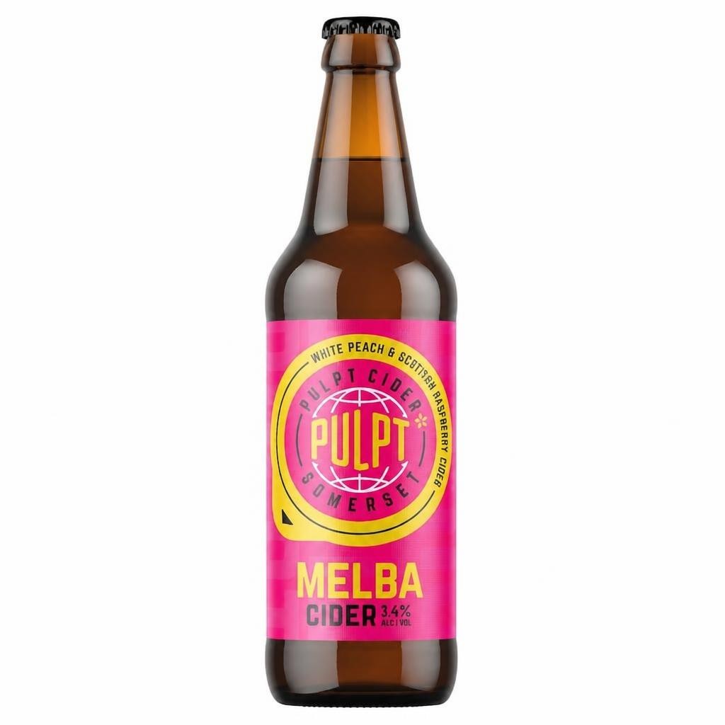 Pulpt Melba White Peach & Scottish Raspberry Cider 500ml.