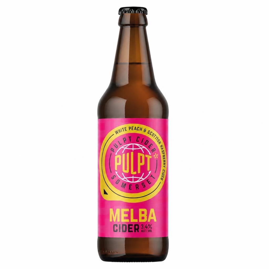 Pulpt Melba White Peach & Scottish Raspberry Cider 500ml.