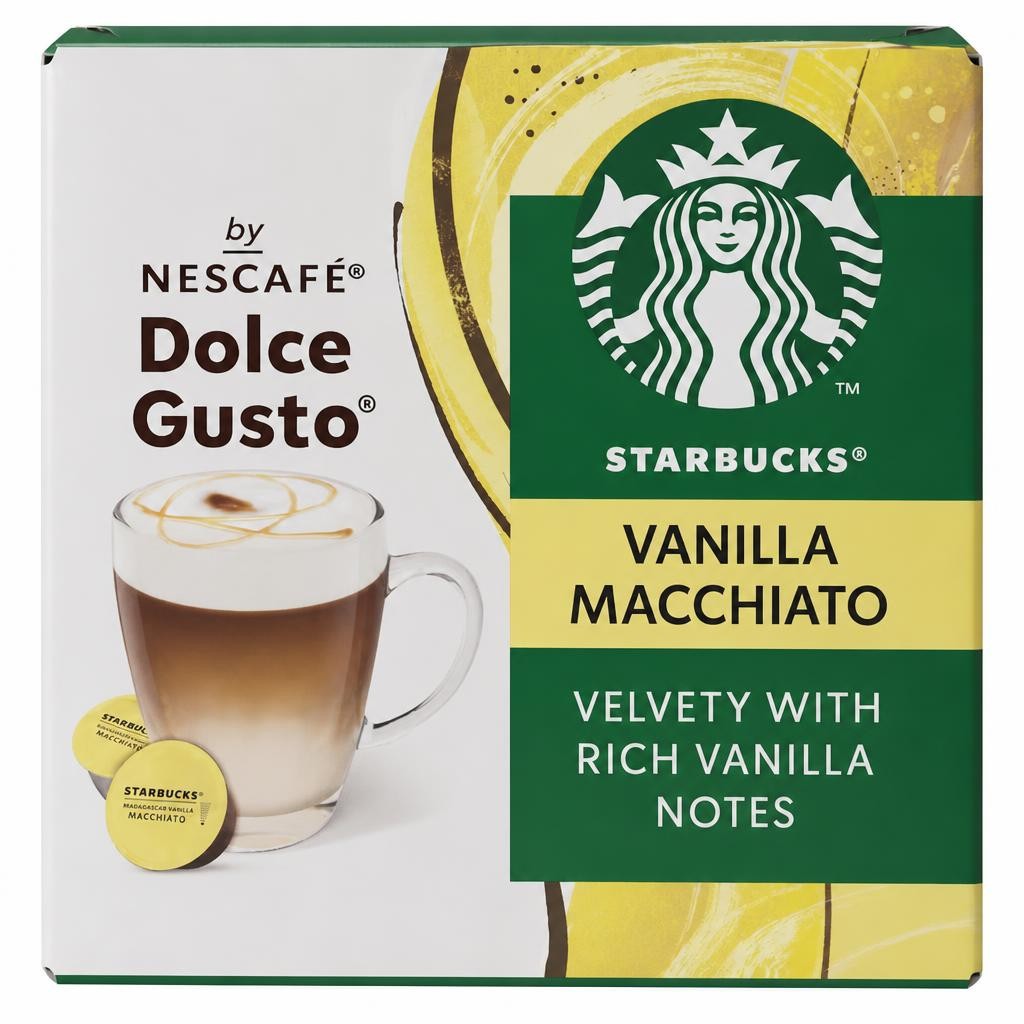 Starbucks by Nescafe Dolce Gusto Madagascar Vanilla Macchiato Coffee Pods x12 132g