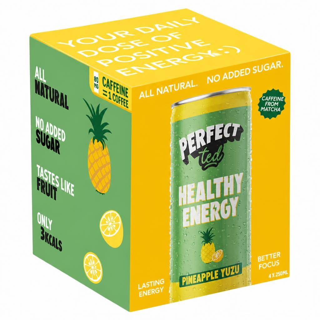 Perfect Ted Green Tea Pineapple Yuzu 4X250ml