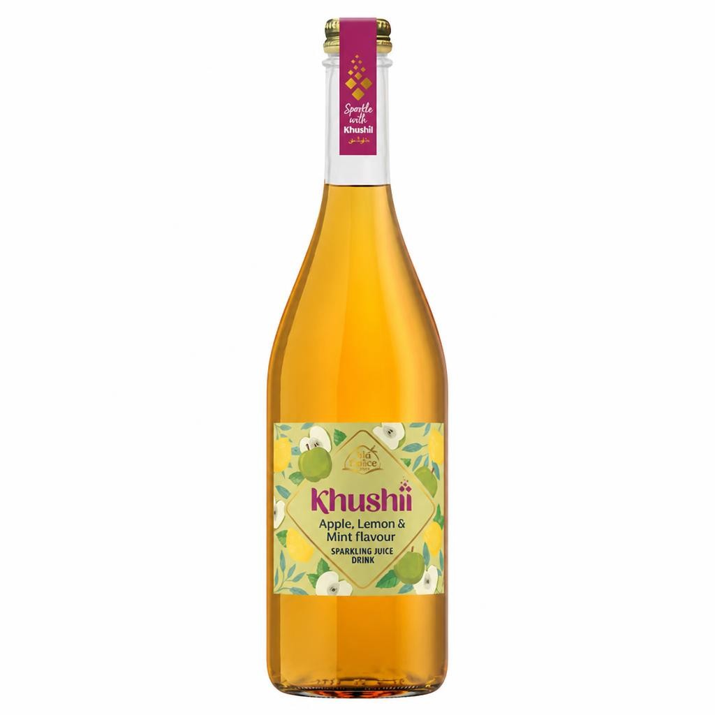 Isla Delice Khushii Apple Lemon & Mint Flavour Sparkling Juice Drink 750ml