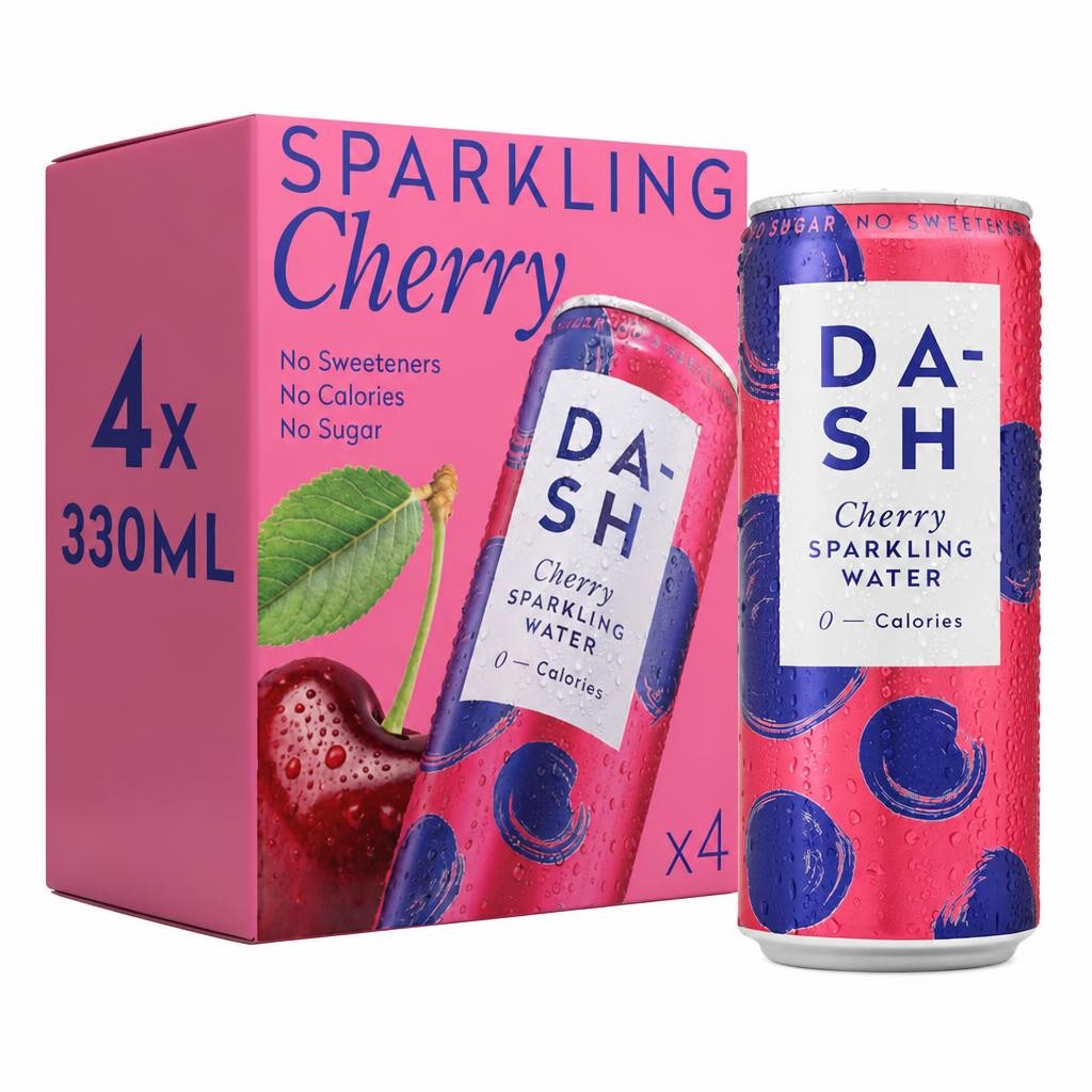Dash Cherry Infused Sparkling Water 4 x 330ml