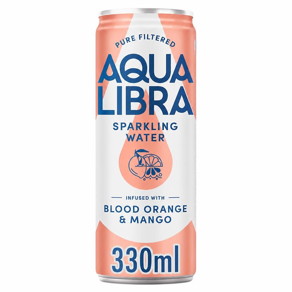 Aqua Libra Sparkling Water Blood Orange & Mango 4 x 330ml
