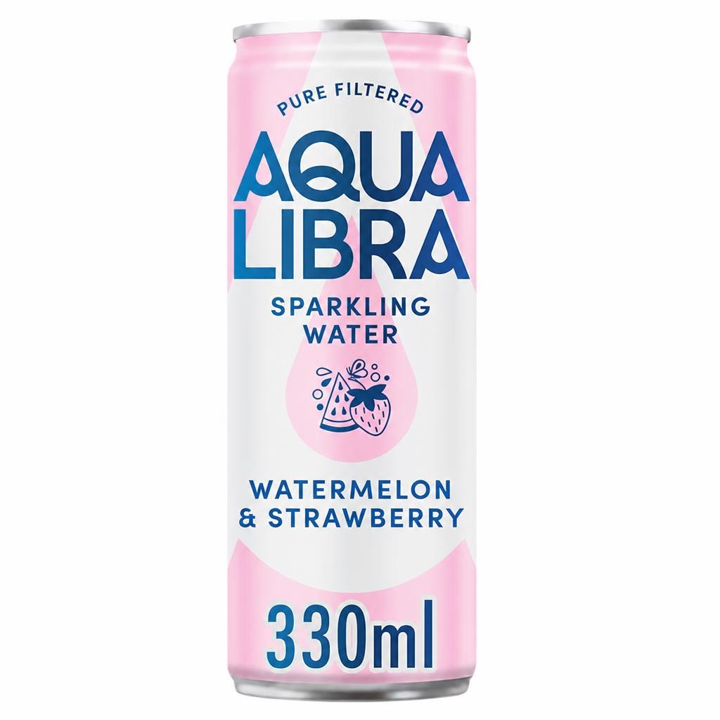 Aqua Libra Sparkling Water Watermelon & Strawberry 4 x 330ml