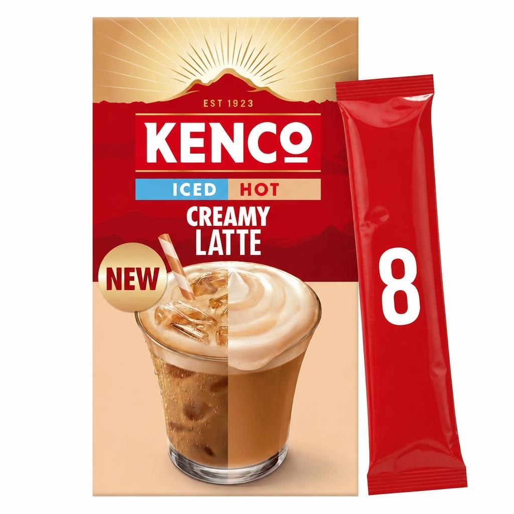 Kenco Iced Hot Creamy Latte Coffee Sachet 8 x 18.3g