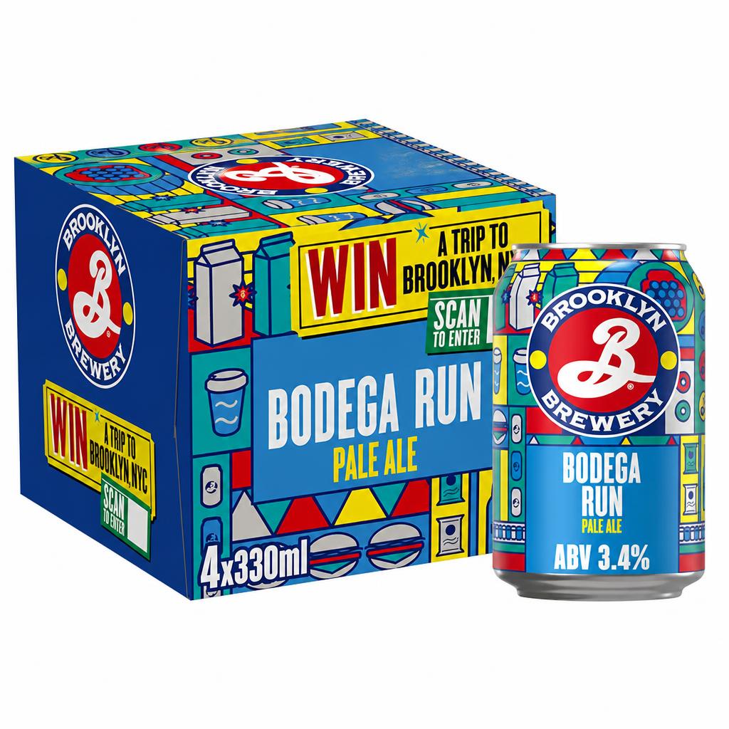 Brooklyn Brewery Bodega Run Pale Ale 3.4% Beer Cans 4x330ml