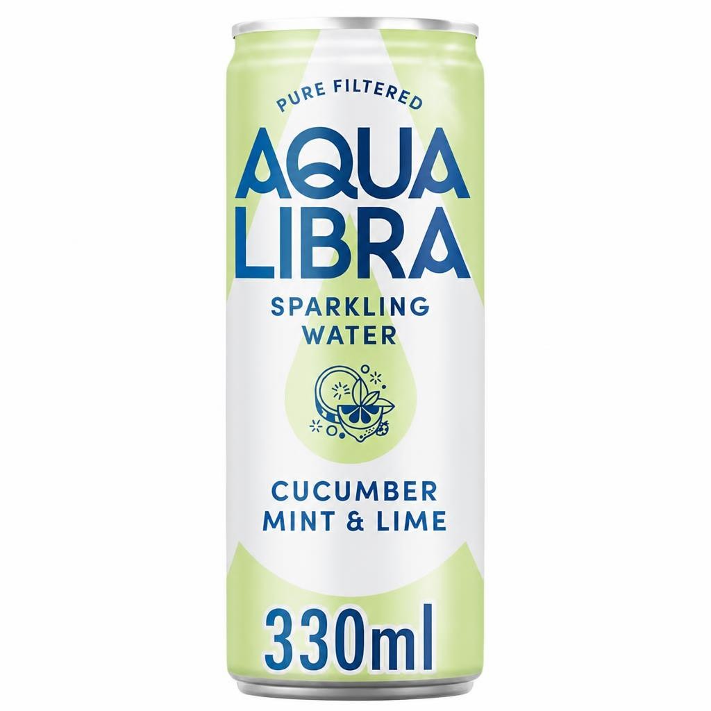 Aqua Libra Sparkling Water Cucumber, Mint and Lime 4 x 330ml