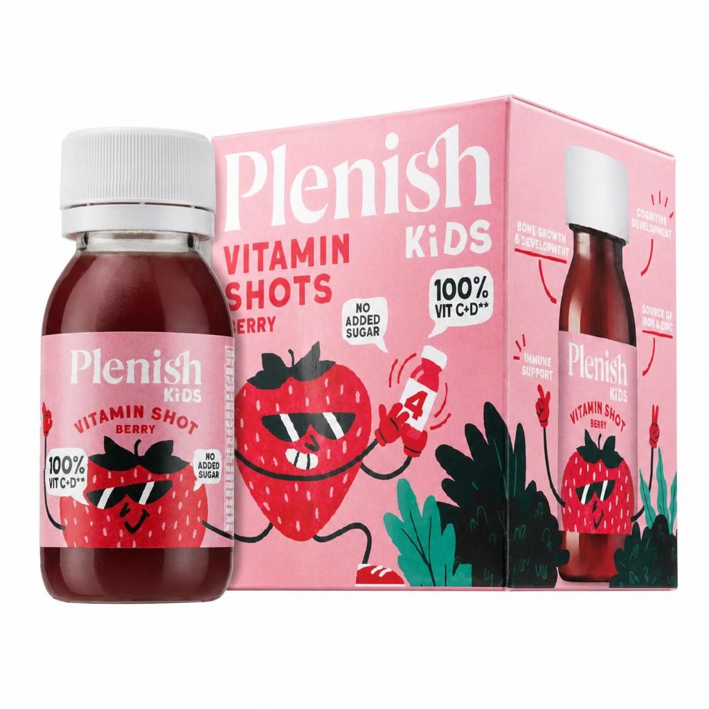Plenish Kids Berry Vitamin Shots 4x60ml