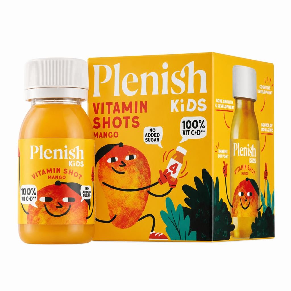 Plenish Kids Mango Vitamin Shots 4x60ml