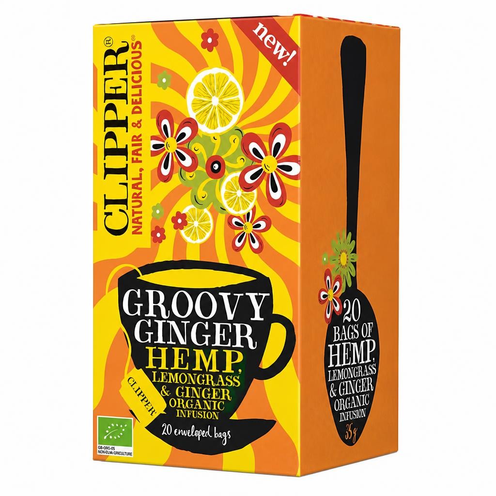 Organic Groovy Ginger Hemp Infusion 20 Bags (Clipper) | Multi