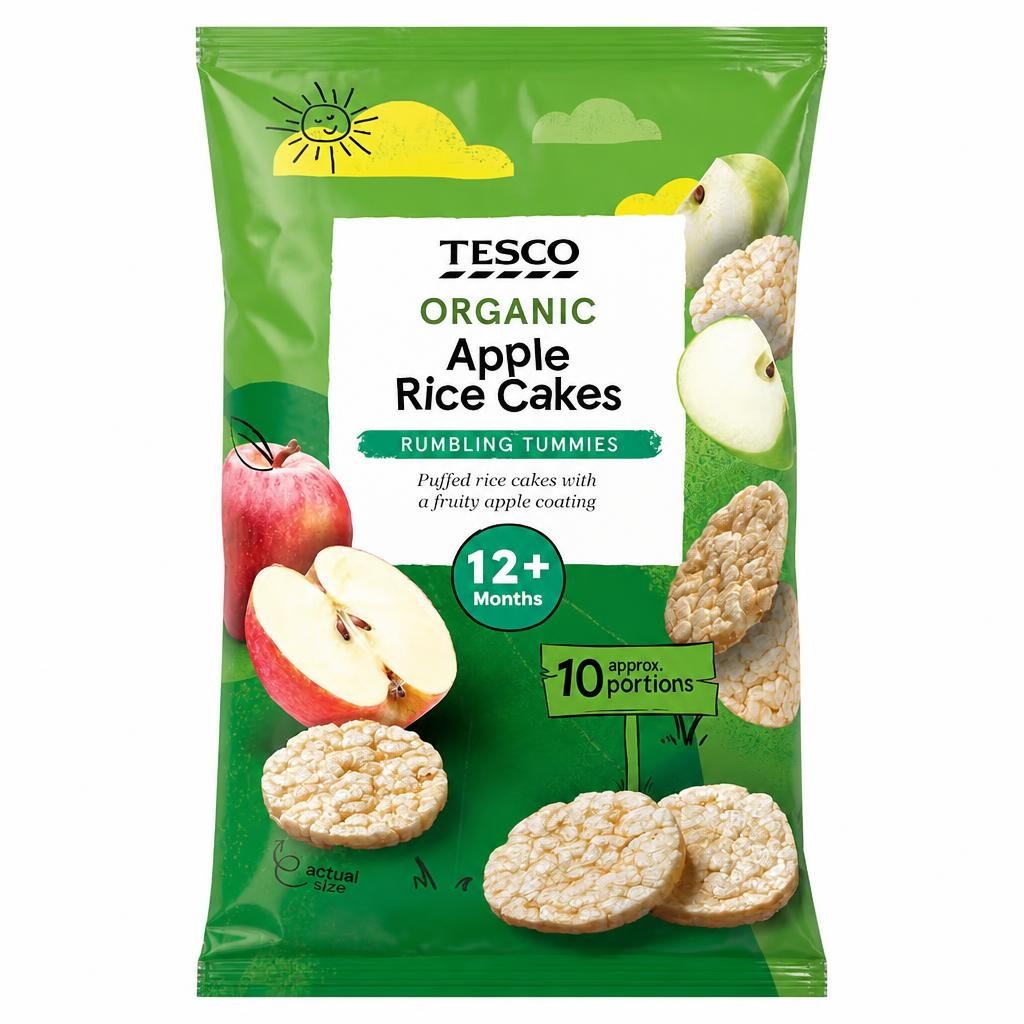 Tesco Organic Mini Apple Rice Cakes 40g