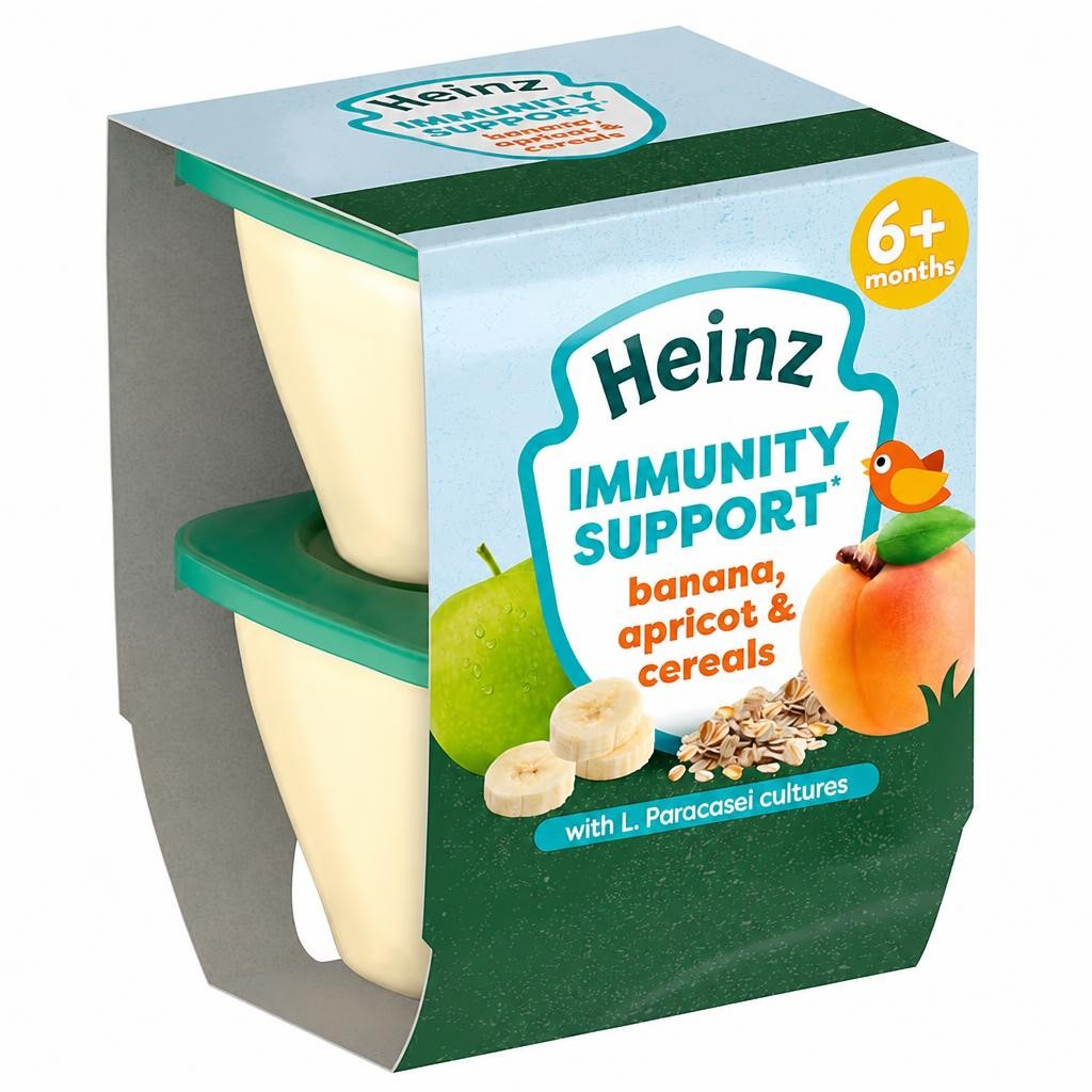 Heinz Immunity Support Banana, Apricot and Cereals Pot Baby Food 6m+ 2x100g