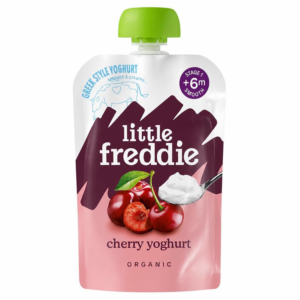 Little Freddie Organic Cherry Greek Style Yoghurt Baby Food Pouch 6+ Months