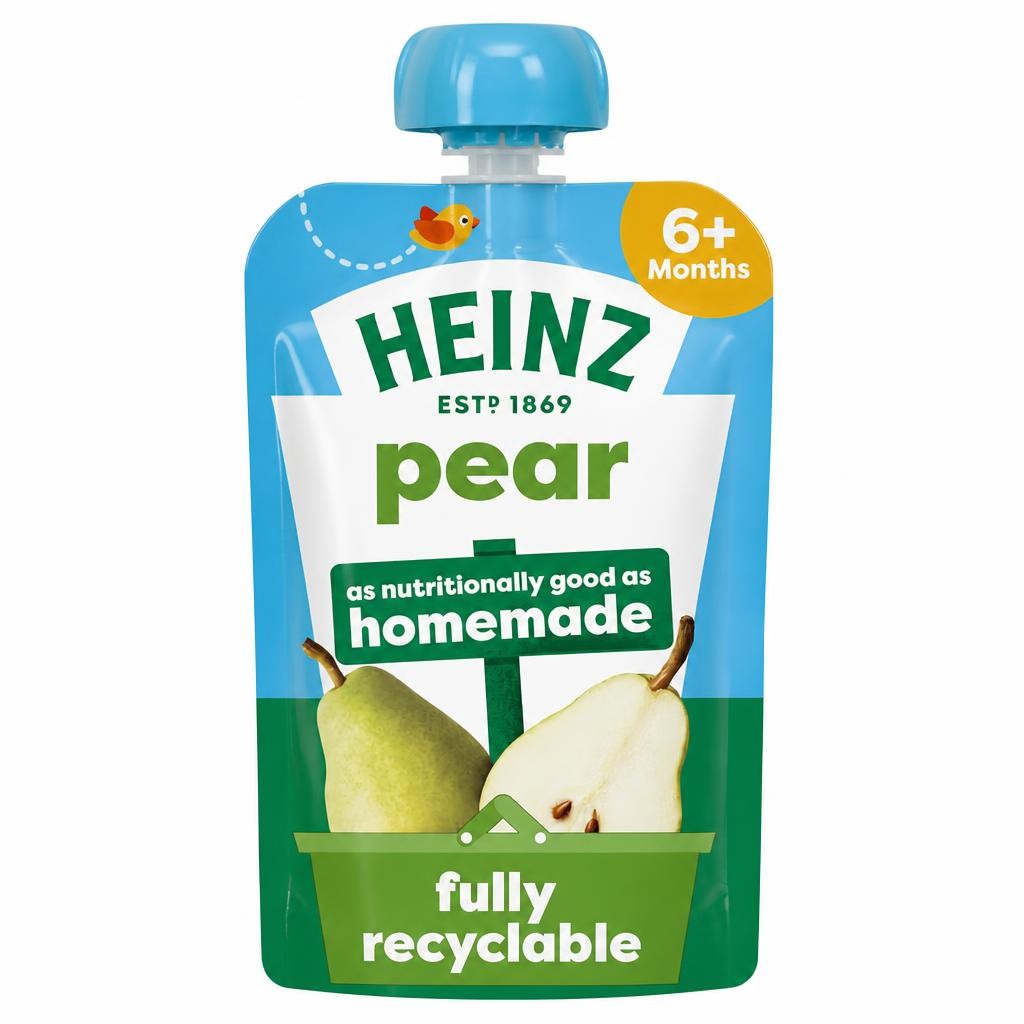 Heinz Pear Baby Food Fruit Puree Pouch 100g