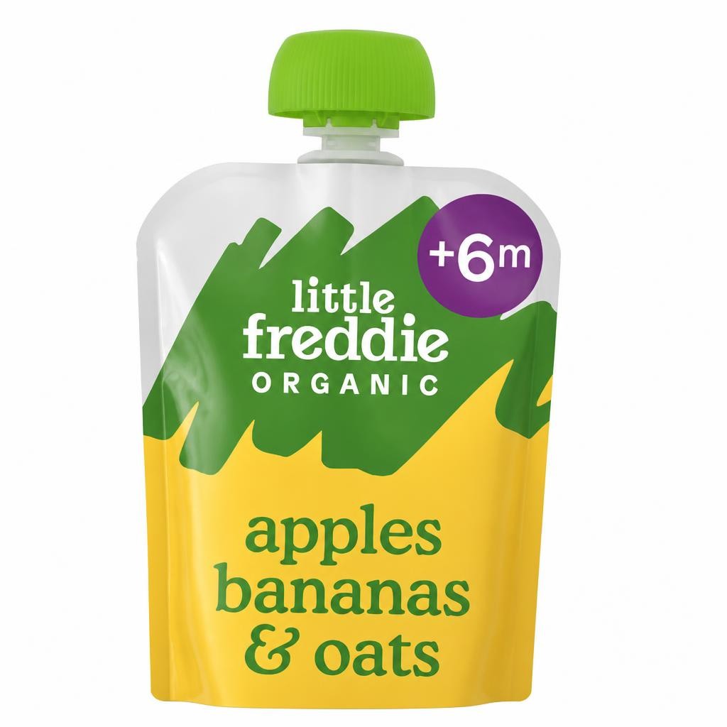 Little Freddie Organic Apples, Bananas & Oats Baby Food Pouch 6+ Months