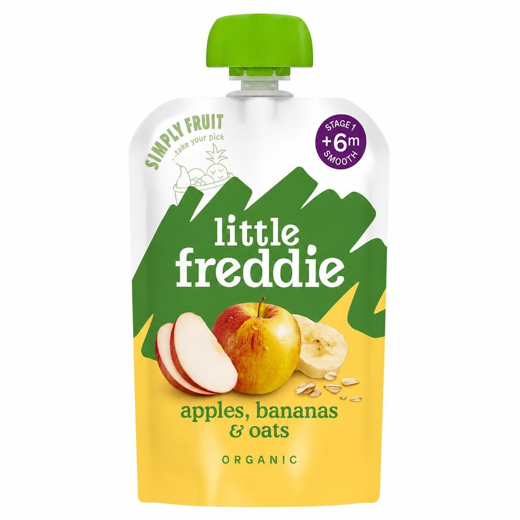 Little Freddie Organic Apples, Bananas & Oats Baby Food Pouch 6+ Months