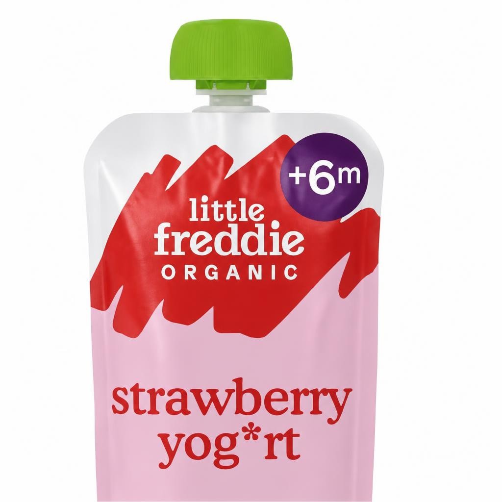 Little Freddie Organic Dairy Free Strawberry Yoghurt Baby Food Pouch 6+ Months 90g
