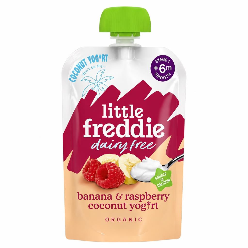 Little Freddie Organic Dairy Free Banana & Raspberry Yoghurt Baby Food Pouch 6+ Months