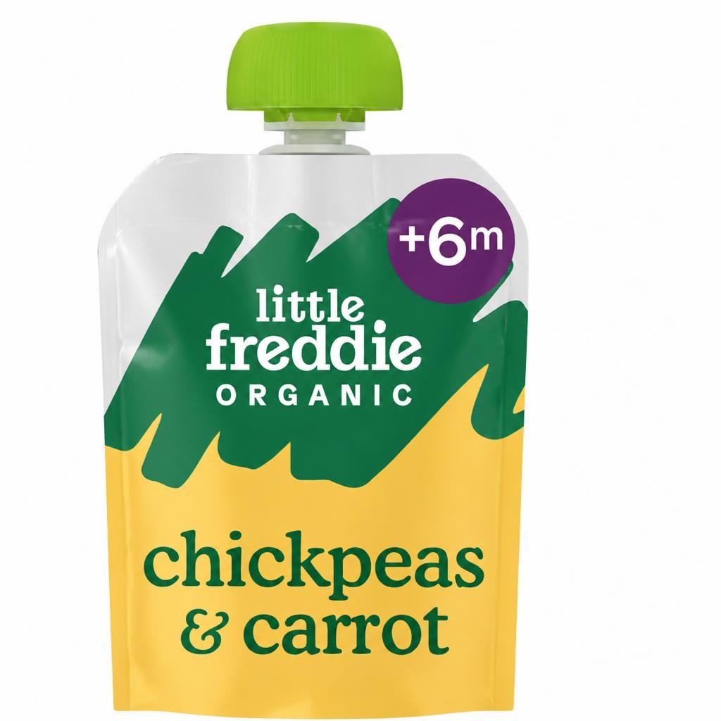 Little Freddie Organic Chickpeas & Carrots With Pumpkin Seed Butter Baby Food Pouch +6Months 100g