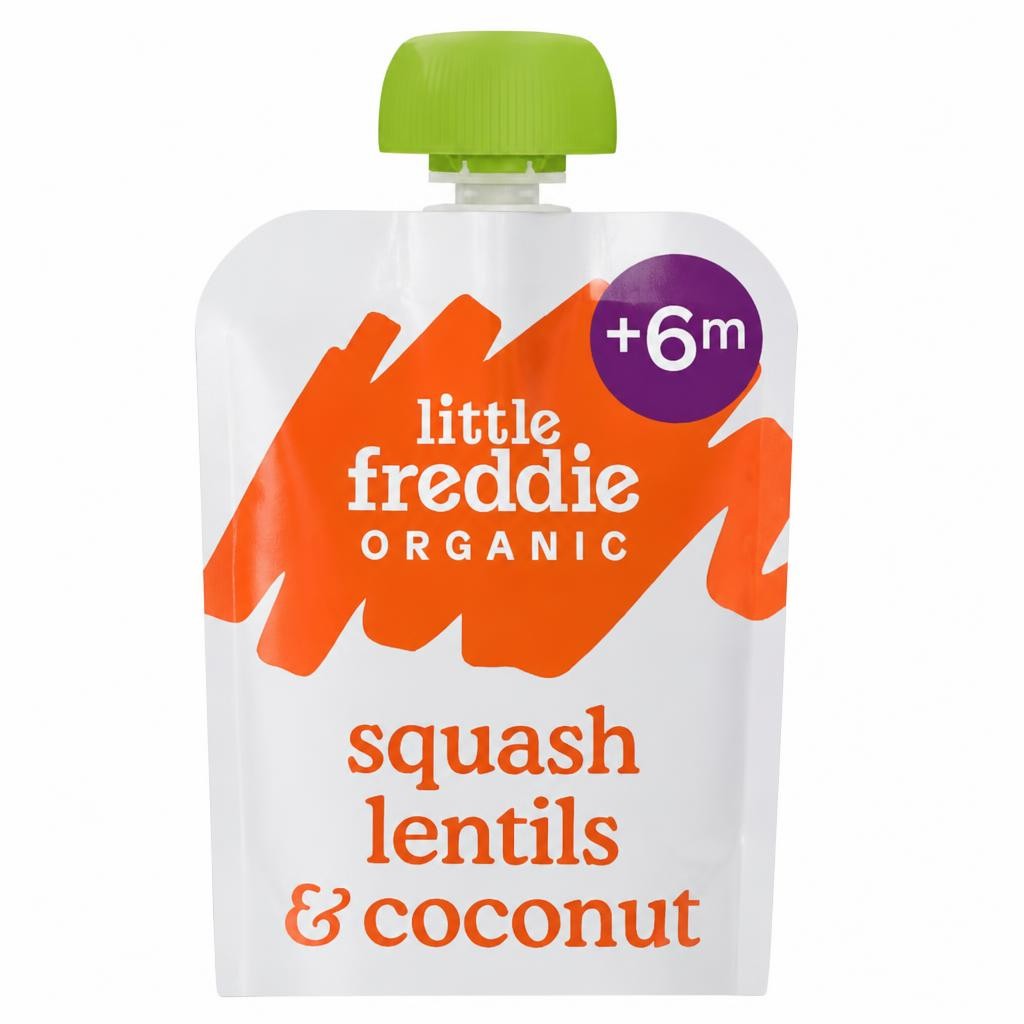 Little Freddie Organic Butternut Squash with Lentils & Coconut Baby Food Pouch +6Months 100g