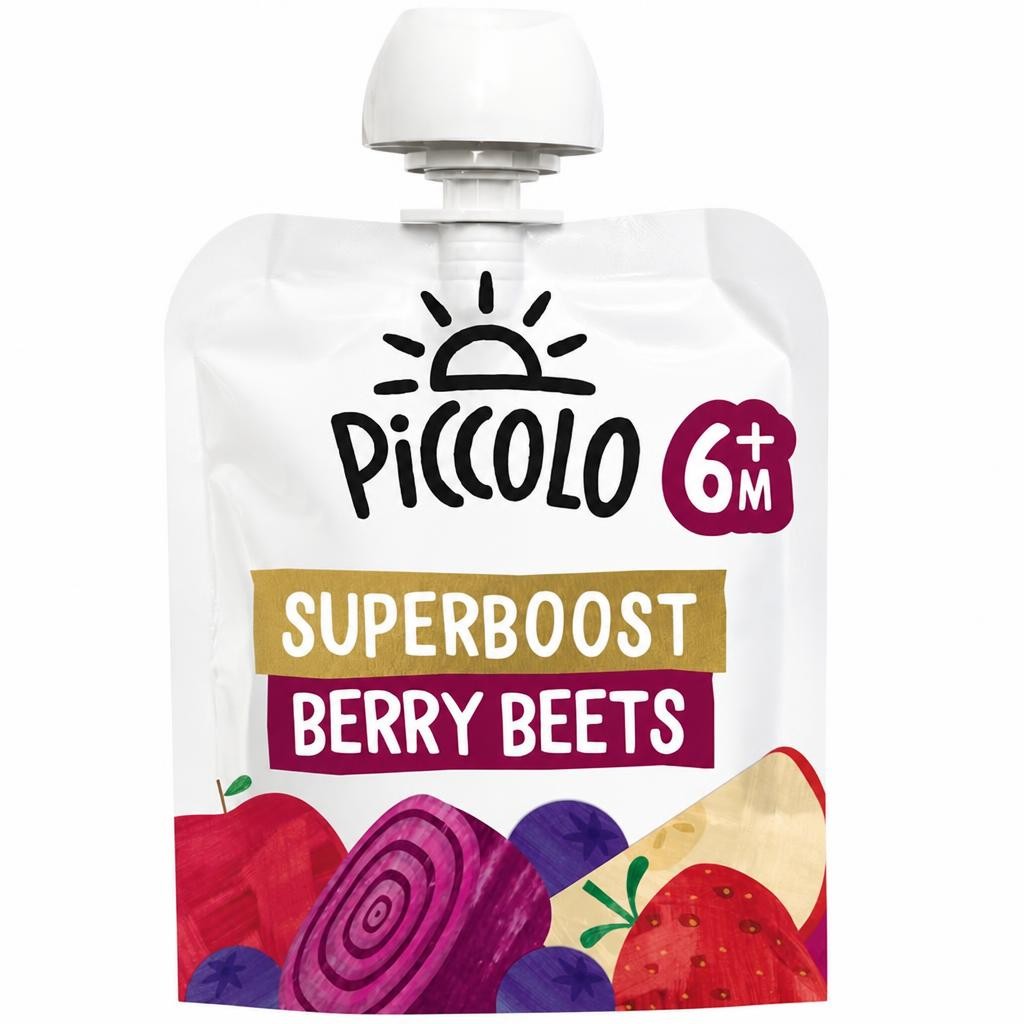 Piccolo Organic Superboost Strawberry, Apple, Blueberry, Beetroot and Carrot 100g