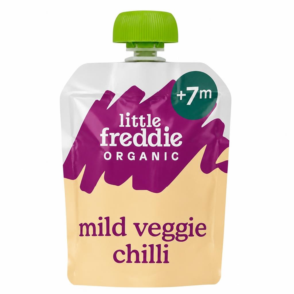 Little Freddie Organic Mild Veggie Chilli with Beans & Lentils Baby Food Pouch Single 7m+ 130g