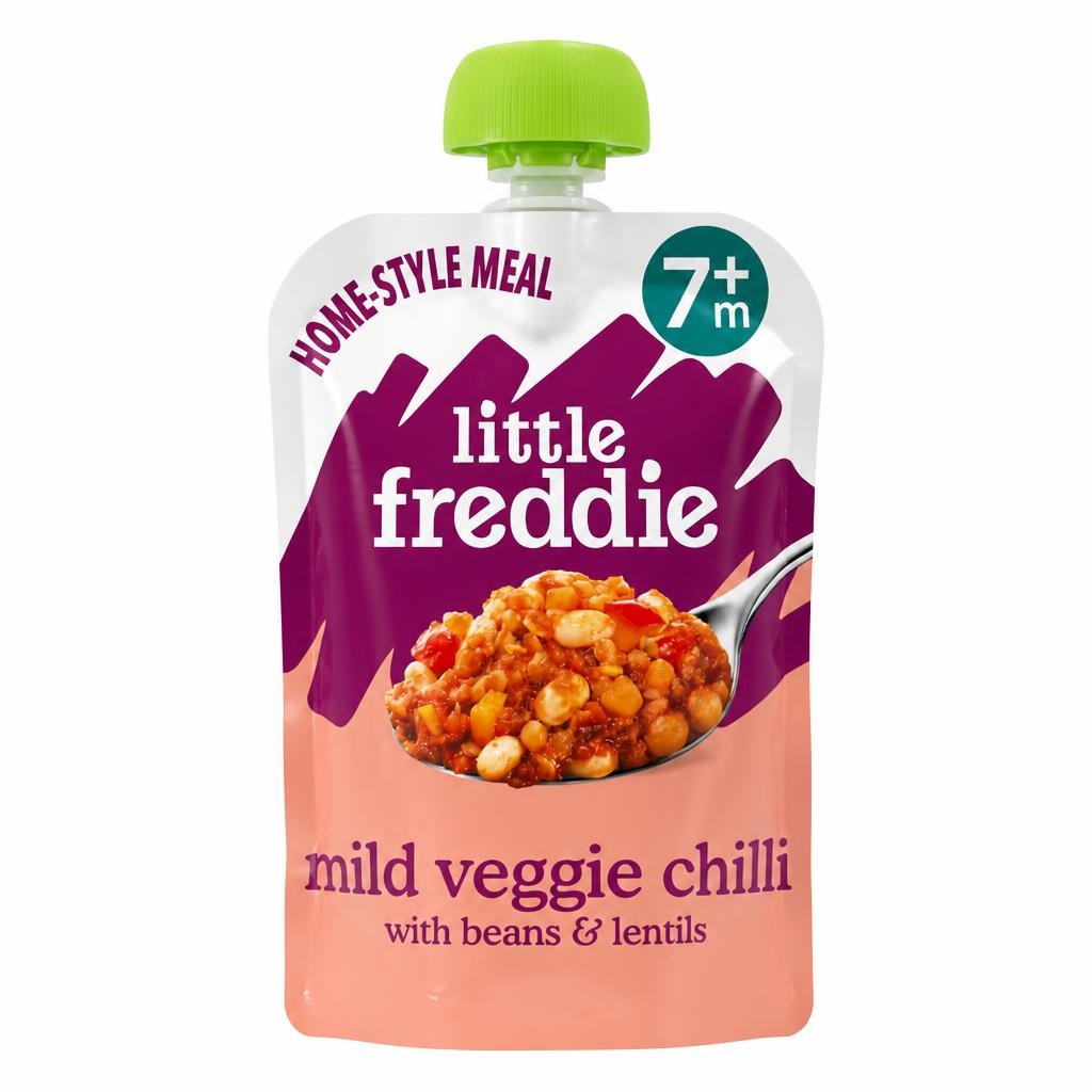 Little Freddie Organic Mild Veggie Chilli with Beans & Lentils Baby Food Pouch Single 7m+ 130g