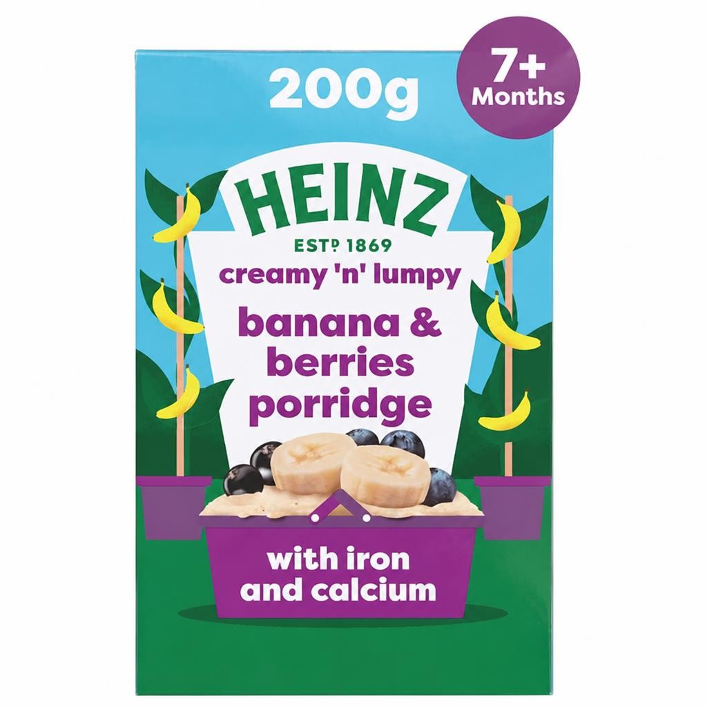 Heinz Banana & Berries Porridge Baby Food 7m+ 200g