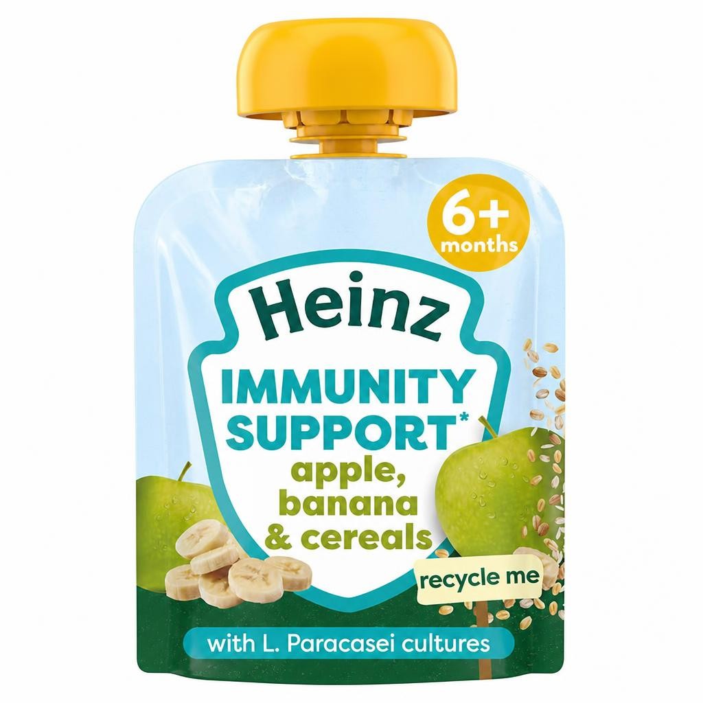 Heinz Apple, Banana & Cereals Immunity Support Baby Food Pouch 85g