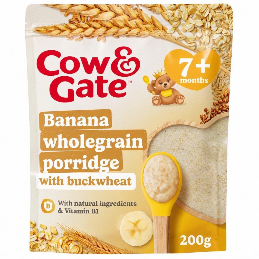 Cow And Gate Banana Wholegrain Porridge Baby Cereal From 7 Month 200G