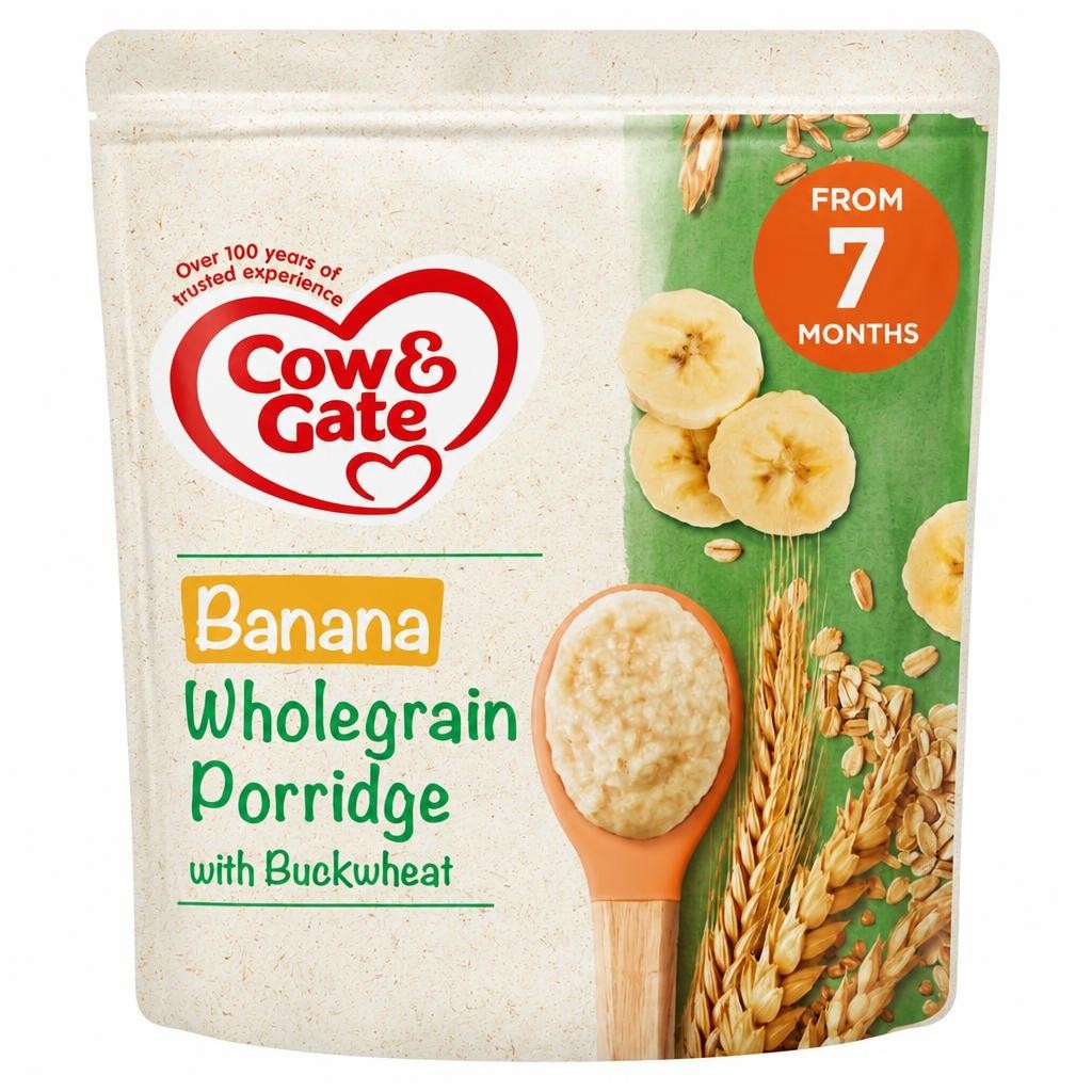 Cow And Gate Banana Wholegrain Porridge Baby Cereal From 7 Month 200G