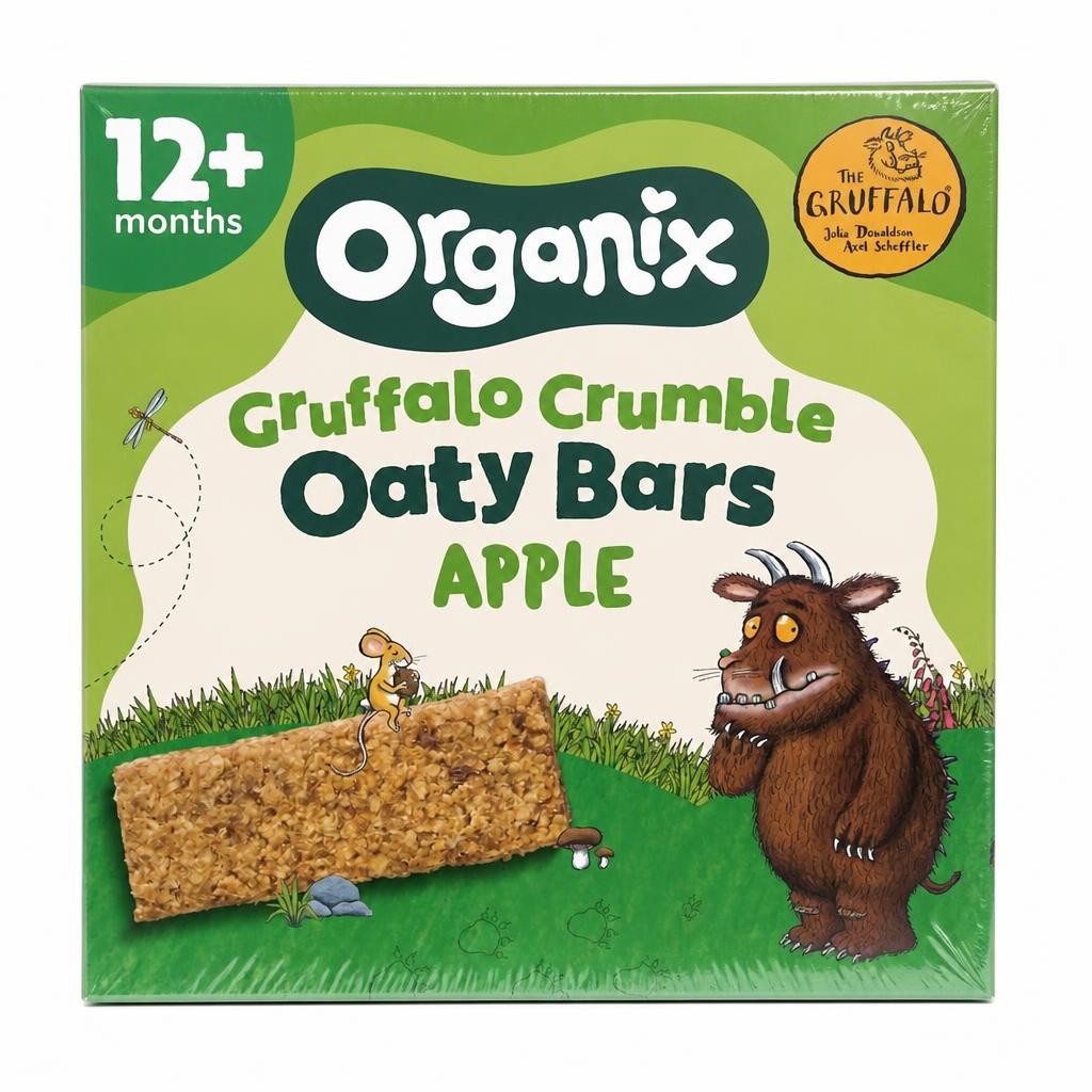 Organix Gruffalo Crumble Apple Oaty Bars Multipack Organic Toddler Snack 6x23g
