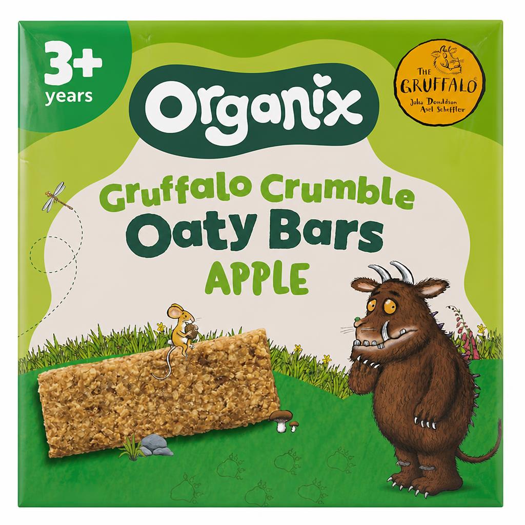 Organix Gruffalo Crumble Apple Oaty Bars Multipack Organic Toddler Snack 6x23g