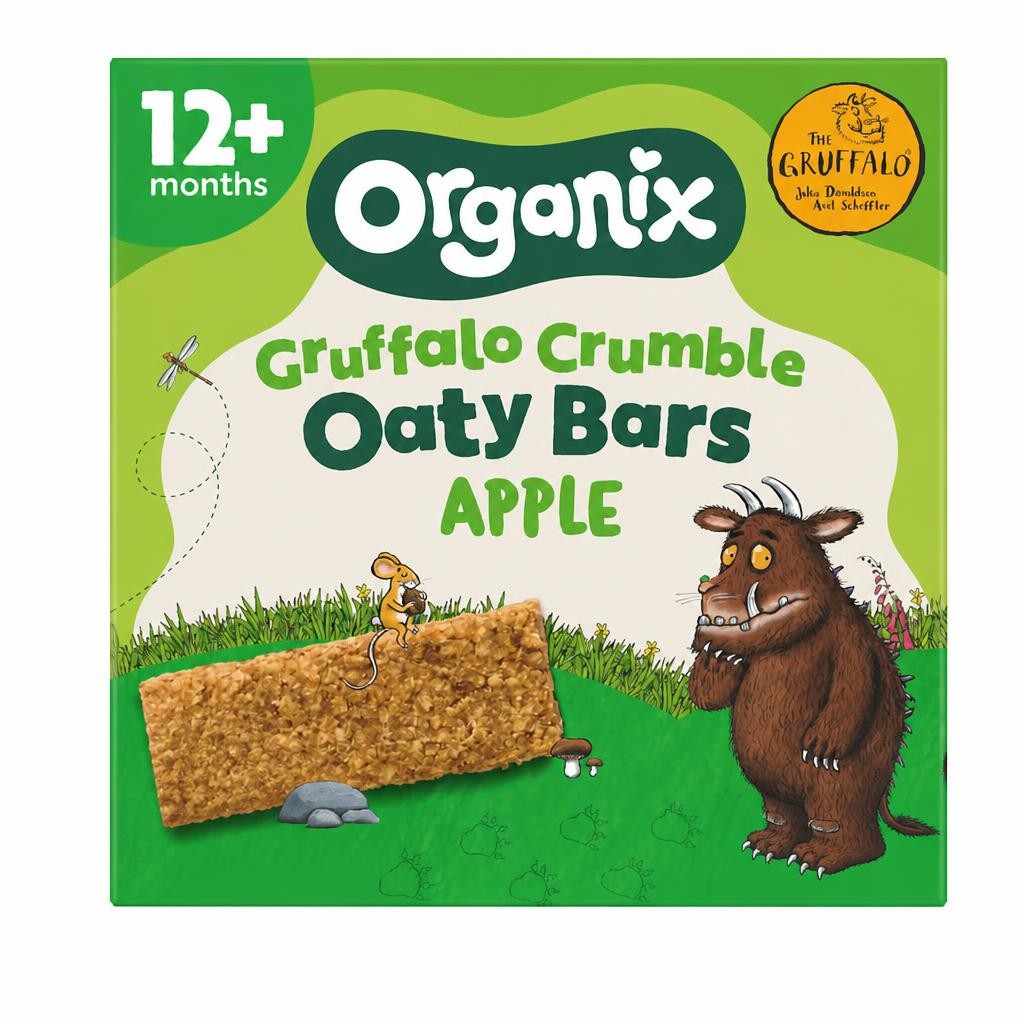 Organix Gruffalo Crumble Apple Oaty Bars Organic Toddler Snack Multipack 6x23g