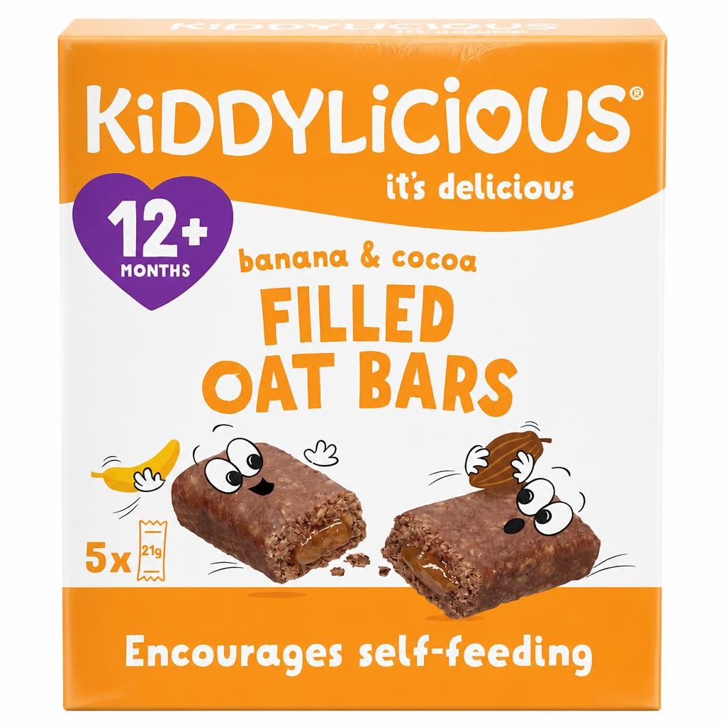 Kiddylicious Banana & Cocoa Oat Bars 5x21g