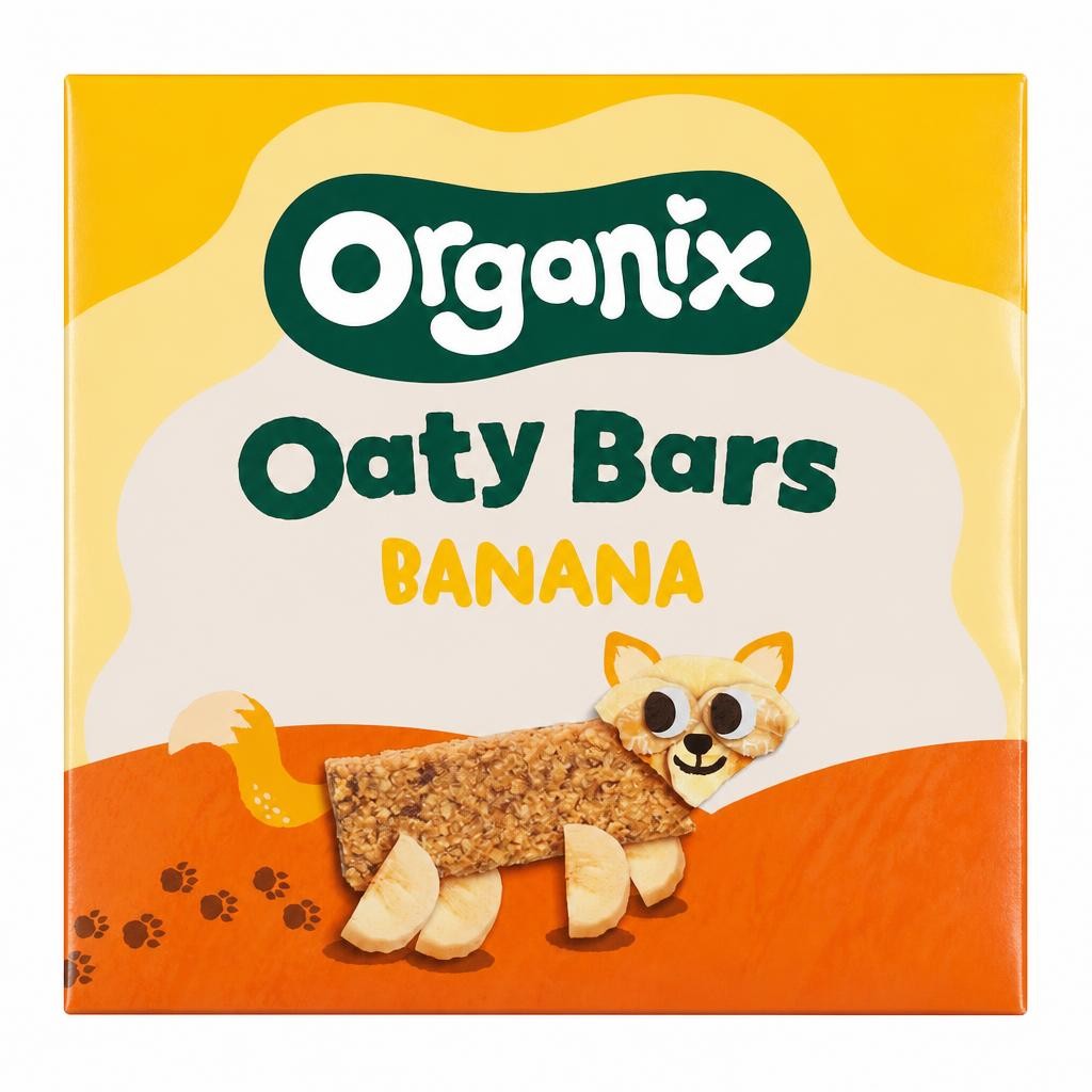 Organix Banana Oaty Bars Organic Toddler Snacks Multipack 6x23g