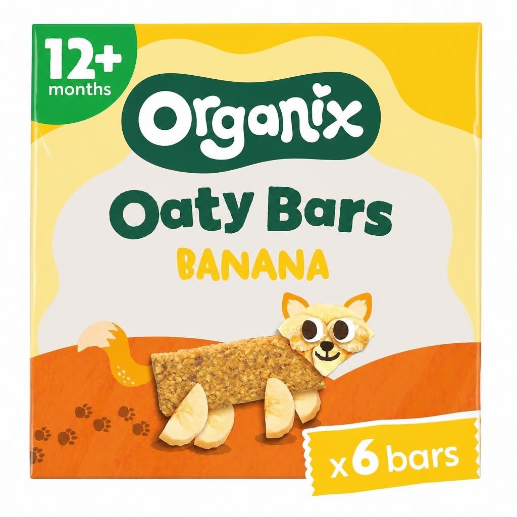 Organix Banana Oaty Bars Organic Toddler Snacks Multipack 6x23g