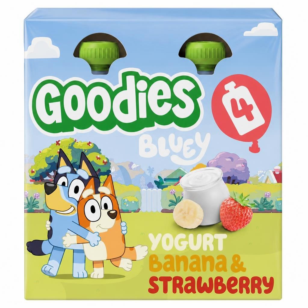 Goodies Bluey Yogurt Banana & Strawberry Pouch 4x100g