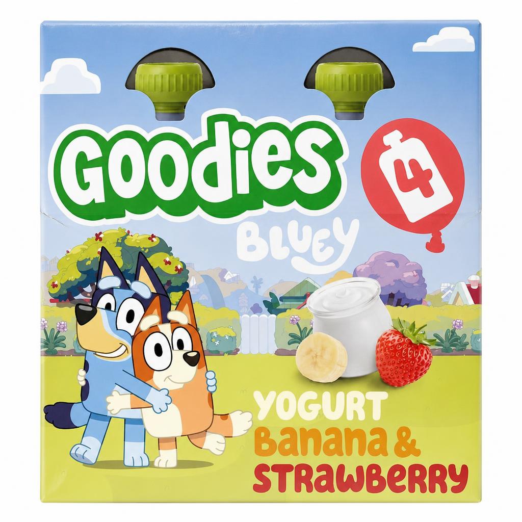Goodies Bluey Yogurt Banana & Strawberry Pouch 4x100g