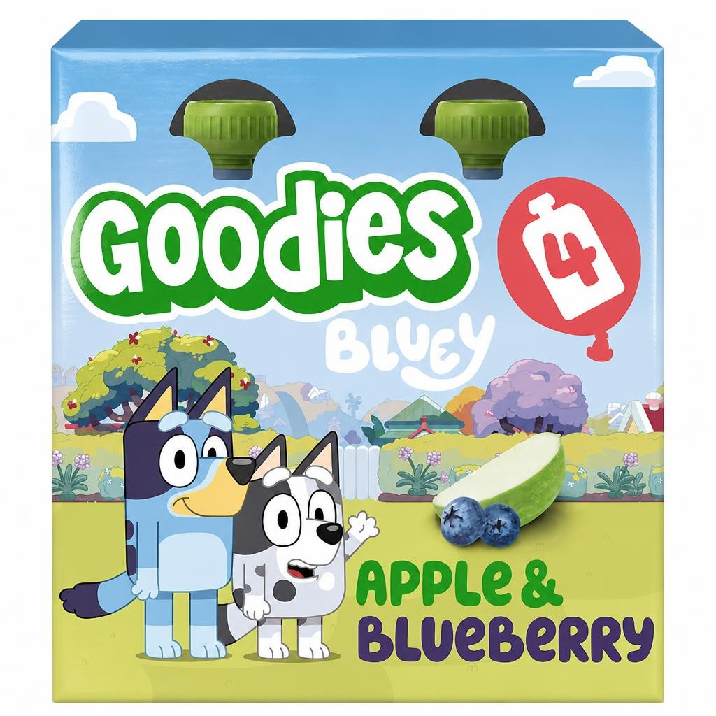 Goodies Bluey Apple & Blueberry Pouch 4x100g
