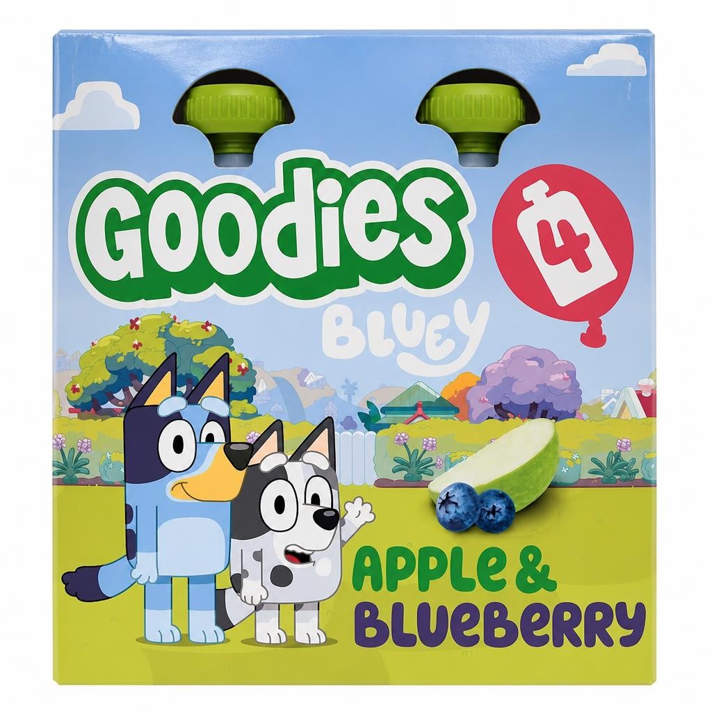 Goodies Bluey Apple & Blueberry Pouch 4x100g