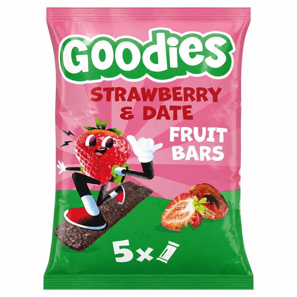 Goodies Strawberry & Date Fruit Bars 5x20g