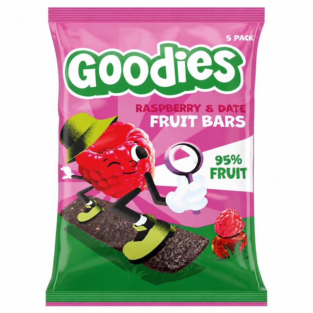 Goodies Raspberry & Date Fruit Bars 5x20g