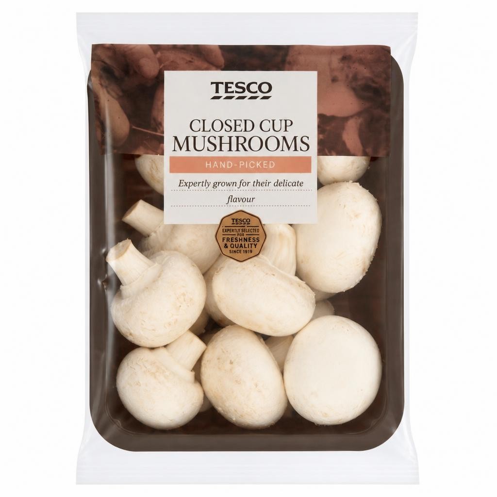 Tesco Closed Cup Mushrooms 400G
